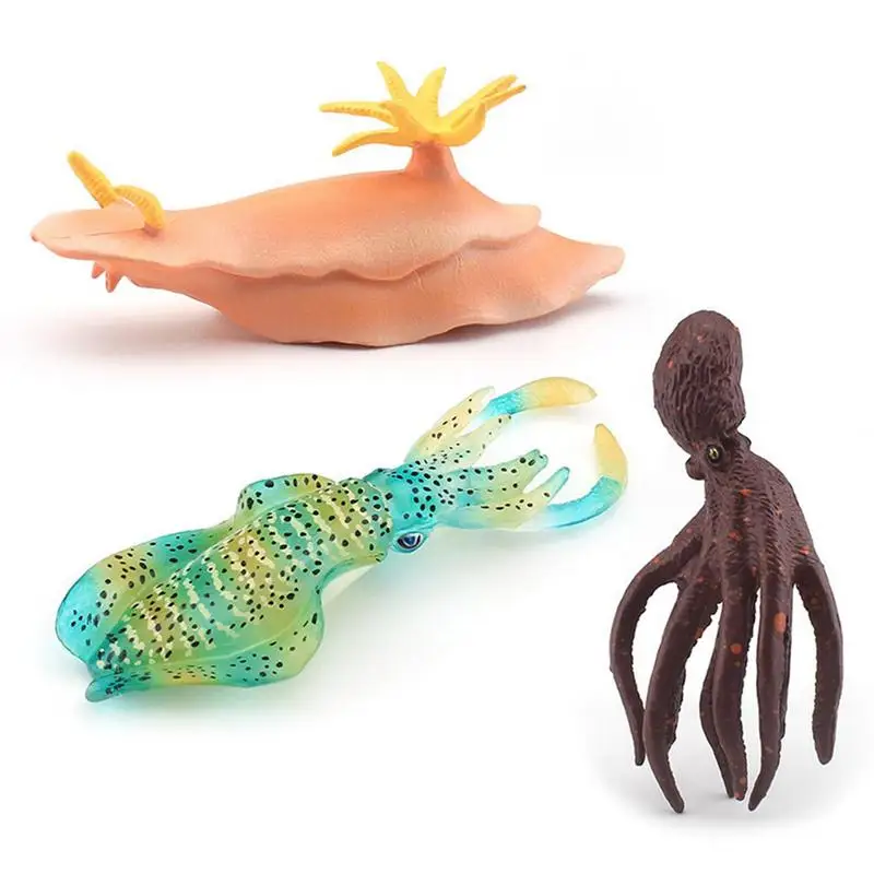 Marine Tier Modell Figuren Spielzeug Simulation Tintenfisch Tintenfisch Meer Hase Simulierte Realistische Action Figur Kinder Pädagogisches Spielzeug