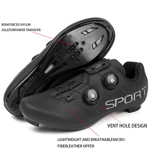 Imagen 2 del producto Nuevos zapatos de ciclismo de carretera para hombre, zapatos MTB compatibles con Pedal SPD, cómodos y ligeros, zapatos deportivos de ciclismo competitivos para mujer