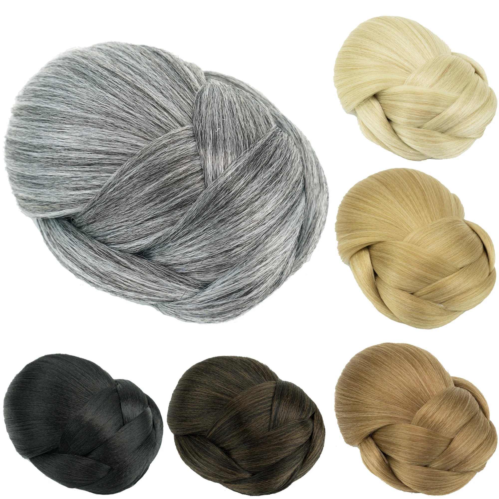 Soowee-moño de pelo sintético para mujer, moño de pelo trenzado, moño Rubio marrón, accesorios para el cabello, 6 colores