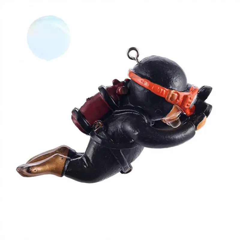 Fish Tank Fat Blue Diver Portable Small Aquarium Simple Snorkeling Diver Cute Household Landscaping Drift In Water Ornaments