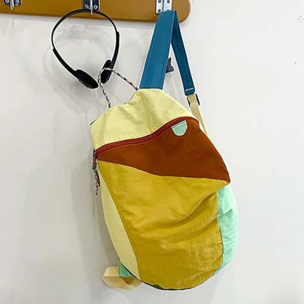 Durable Contrast Color School Bag Large Capacity Lightweight Nylon Sport Daypack Polyester Waterproof Outdoor Travel Backpack