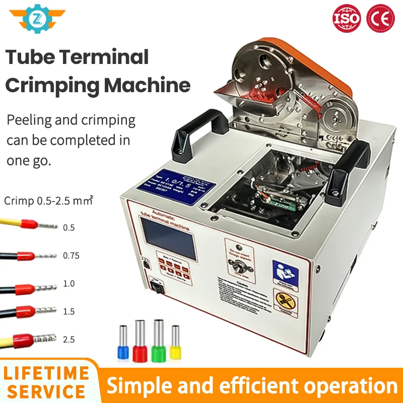 European Style Automatic Pin Terminal Crimper with Wire Stripping And Peeling for BVR Cable 0.5-2.5mm² - Wire Crimping Machine