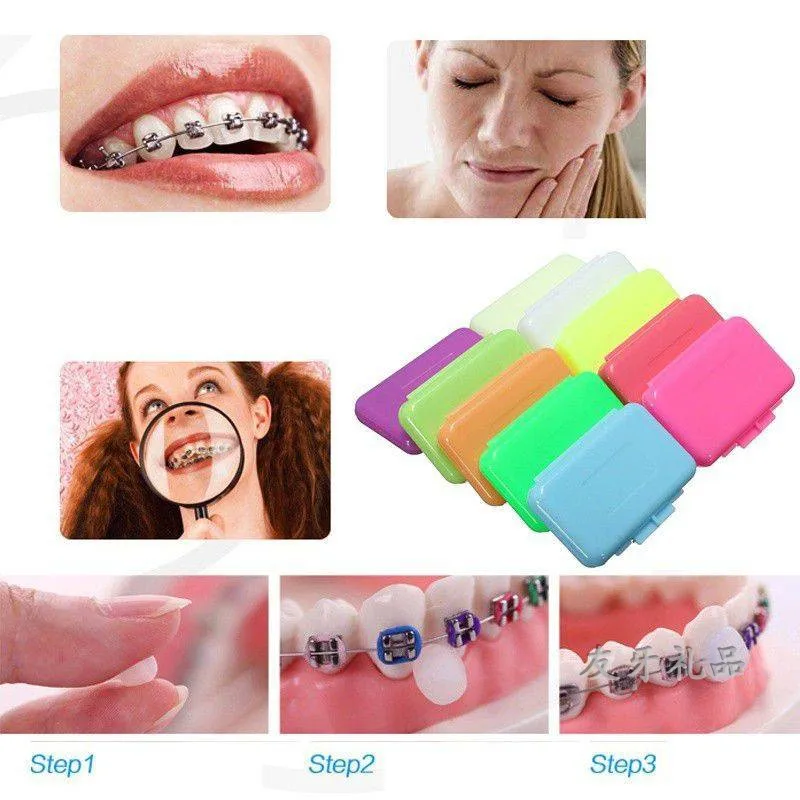 Cera de ortodoncia Dental, herramienta de higiene bucal, alivia la irritación y el dolor, blanqueamiento Dental, sabor a fruta, 5 cajas