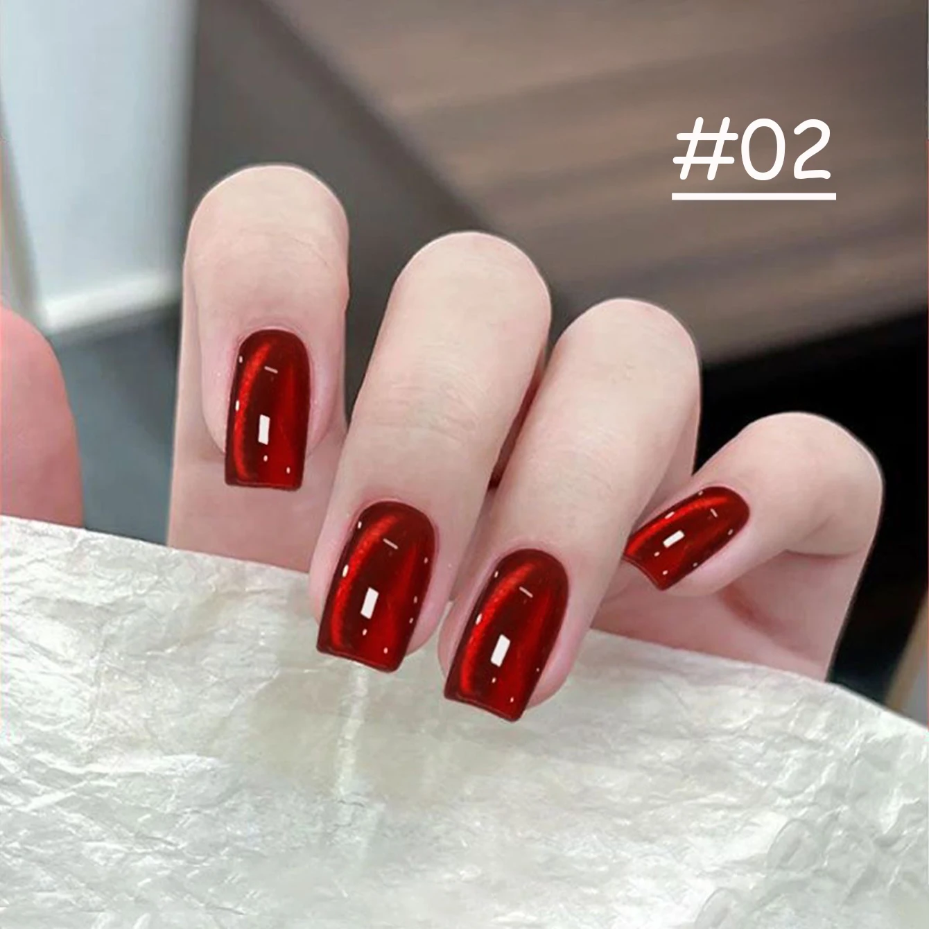 1 stücke WS Kirsche Rot Schwarz Glas Perle Katzenauge Gel Nagellack Kleber 2025 Herbst Winter Beliebte Rubin katzenauge Bleaching Nagel