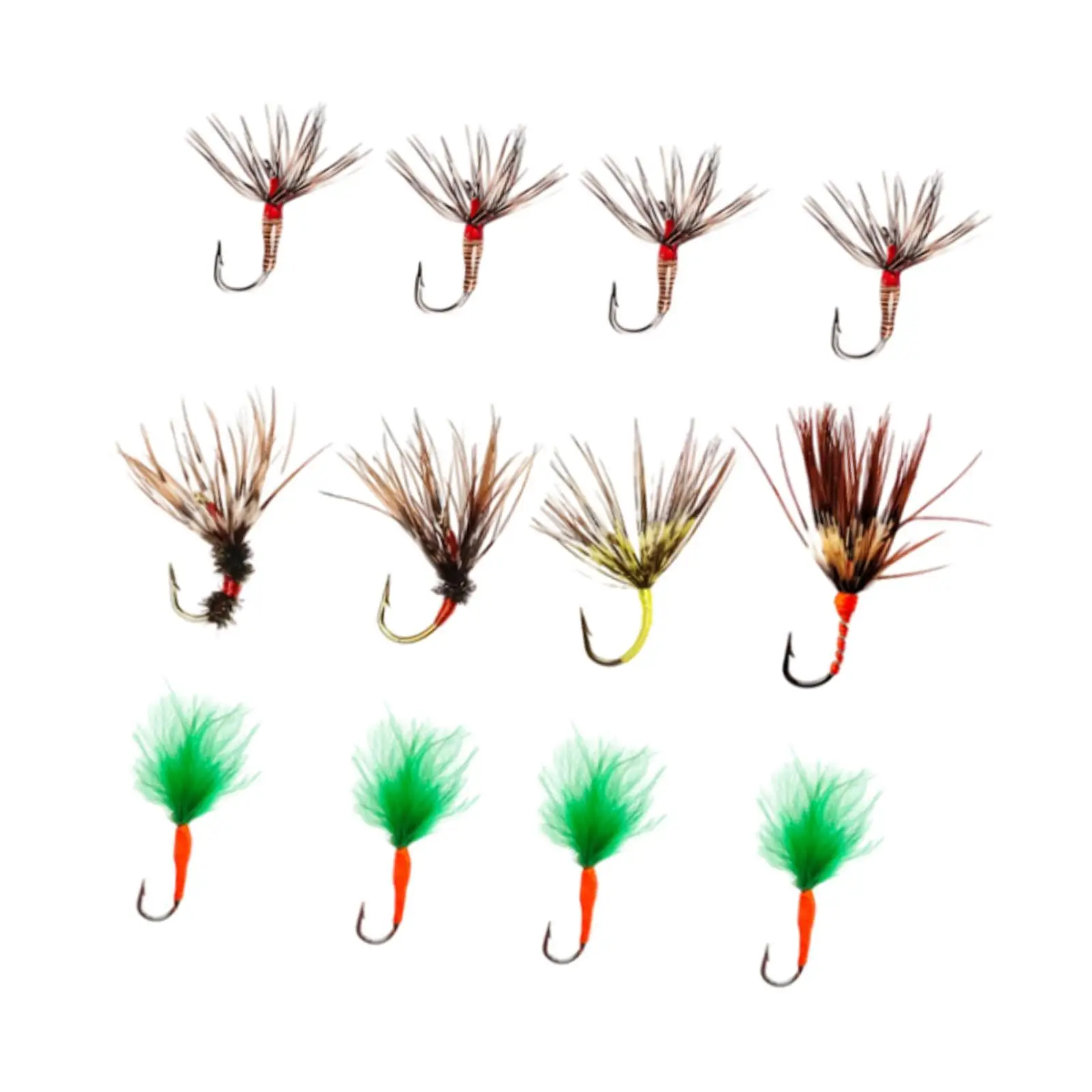 12x Fly Fishing Lures Trout Lures with Sharp Hooks for Perch Walleye Sunfish