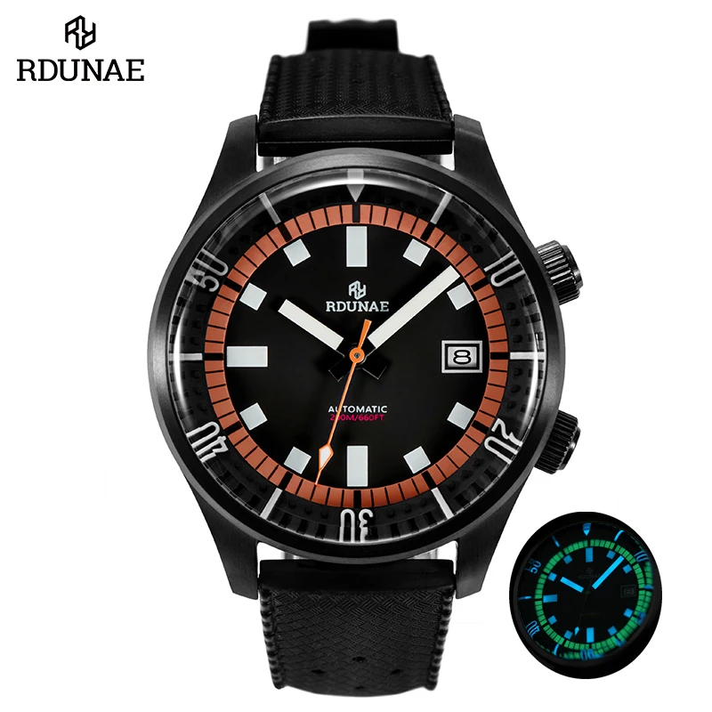 HP-男性用レトロウォッチ,nh35aムーブメント,自動メカニカル,サファイアガラス,スーパーライト,200m,防水