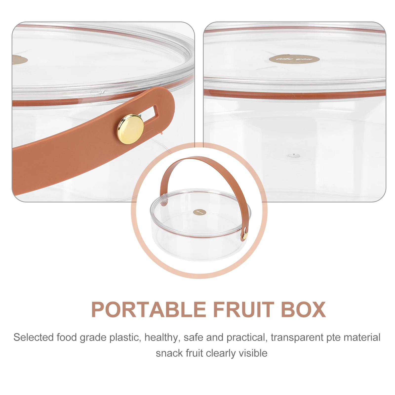 

Transparent Household Dried Fruit Handle Storage Box Snack Candy Container with Lid Large Capacity for Kitchen Dining Picnic