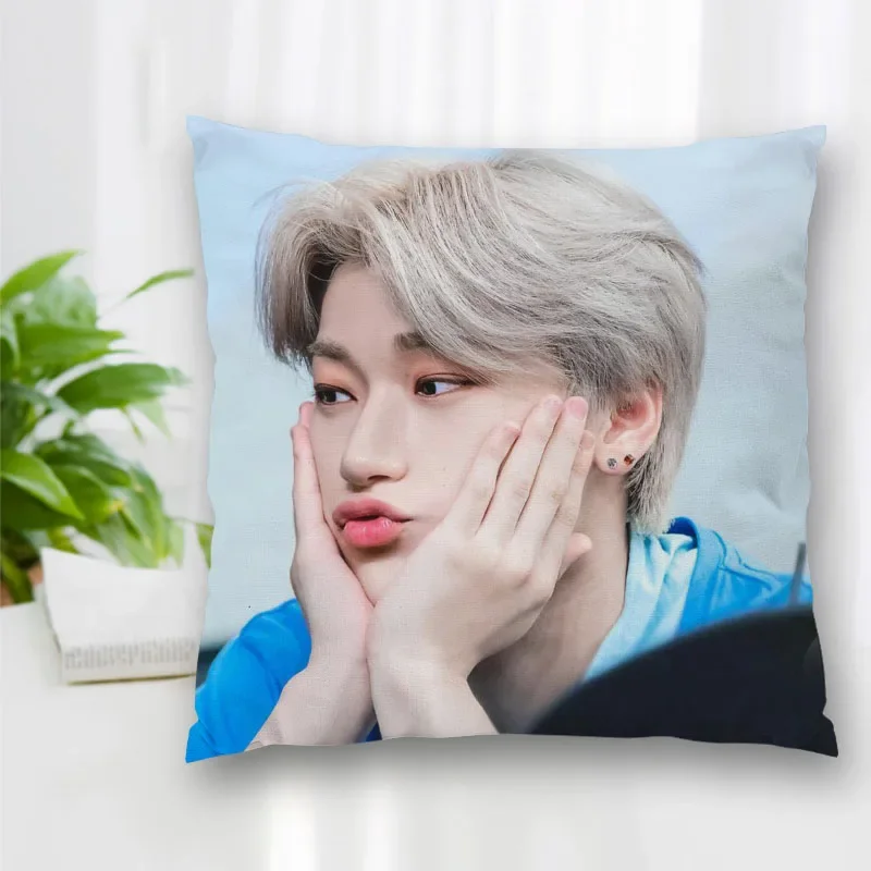 

Cushion San Ateez Pattern Cover Throw Pillow Case Cushion For Sofa/Home/Car Decor Zipper Custom PillowCase