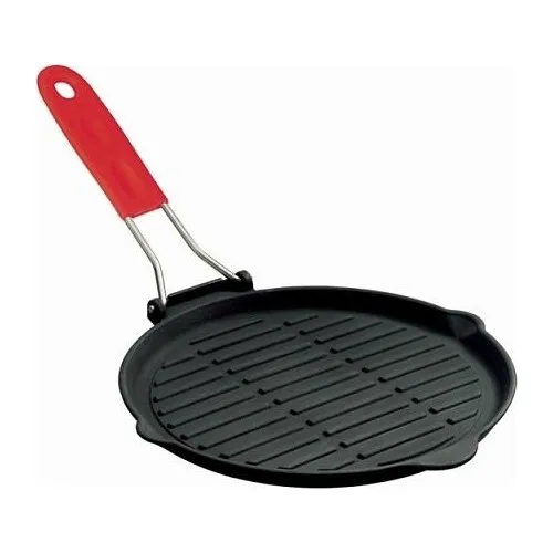 Lava Wire Silicone Handle 23 Cm Round Cast Iron Grill Pan