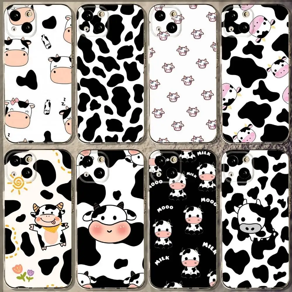 

Cartoon Cow Cute Phone Case For iPhone 16,15,14,13,12,11 Plus,Pro,Max,XR,XS,X,7,8 Plus,SE,Mini Soft Transparent Cover