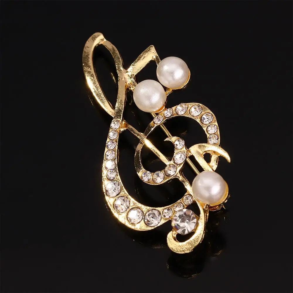 مجوهرات الزفاف وشاح كليب هدية لفتاة فستان اكسسوارات كريستال حجر الراين اللؤلؤ الموسيقية ملاحظة بروش دبابيس وشاح مشبك