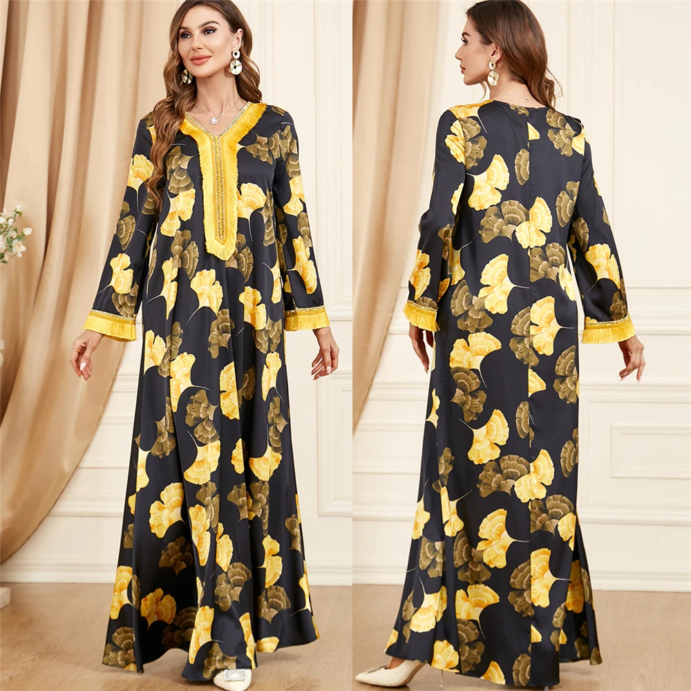 

Eid Party Dress Women Morocco Muslim Abaya Kaftans Elegant Evening Dresses Woman Dubai Turkey Islam Long Dress Robe Femme 2024