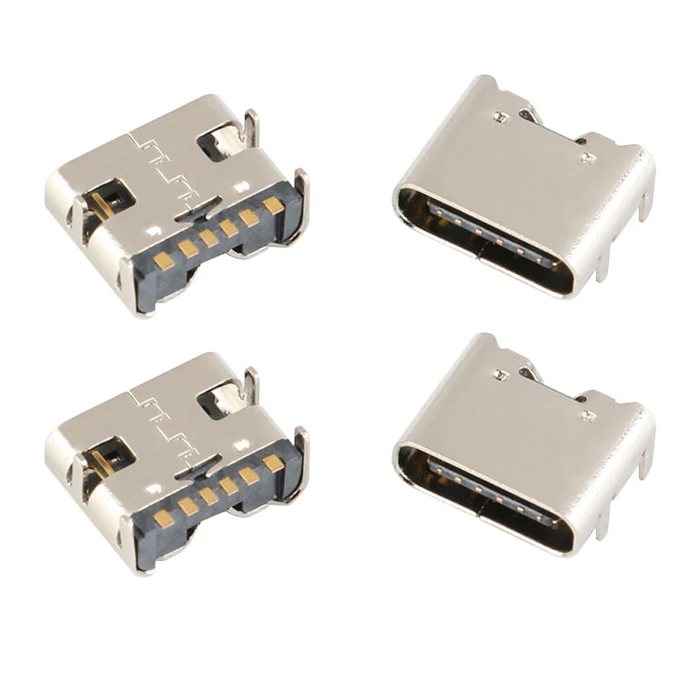 

High Current 6 Pin SMD DIP Mobile Phone Socket Connector Charging Socket Type C Socket Connector Female Connector Type-C Female