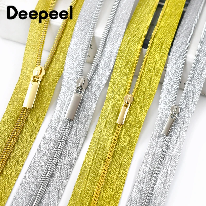 2/5/8Meters Deepeel 3# 5# Plastic Zipper Sewing Nylon Zippers Slider for Zips Puller Bag Purse Coil Zip Roll Repair Accessories