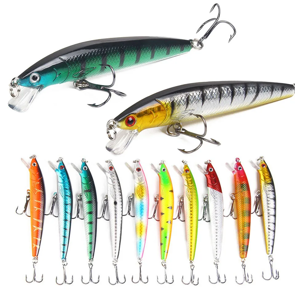 1Pc Minnow Fishing Lure Floating Hard Bait 10cm 9g Artificial Bait Sound Bead Wobbler Crankbait Carp Perch Pesca Fishing Tackle