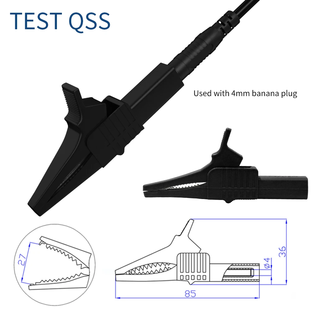 QSS 8pcs Set di puntali per multimetro elettrico con Clip a coccodrillo sonda per foratura Clip per gancio di prova per Piercing QT0089