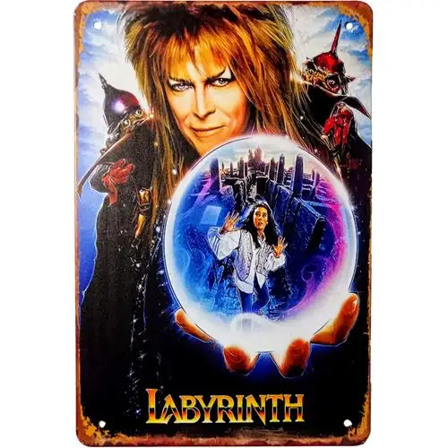 Labyrinth Fantasy Sci Fi David Bowie Film Vintage Metallschild Blechschild