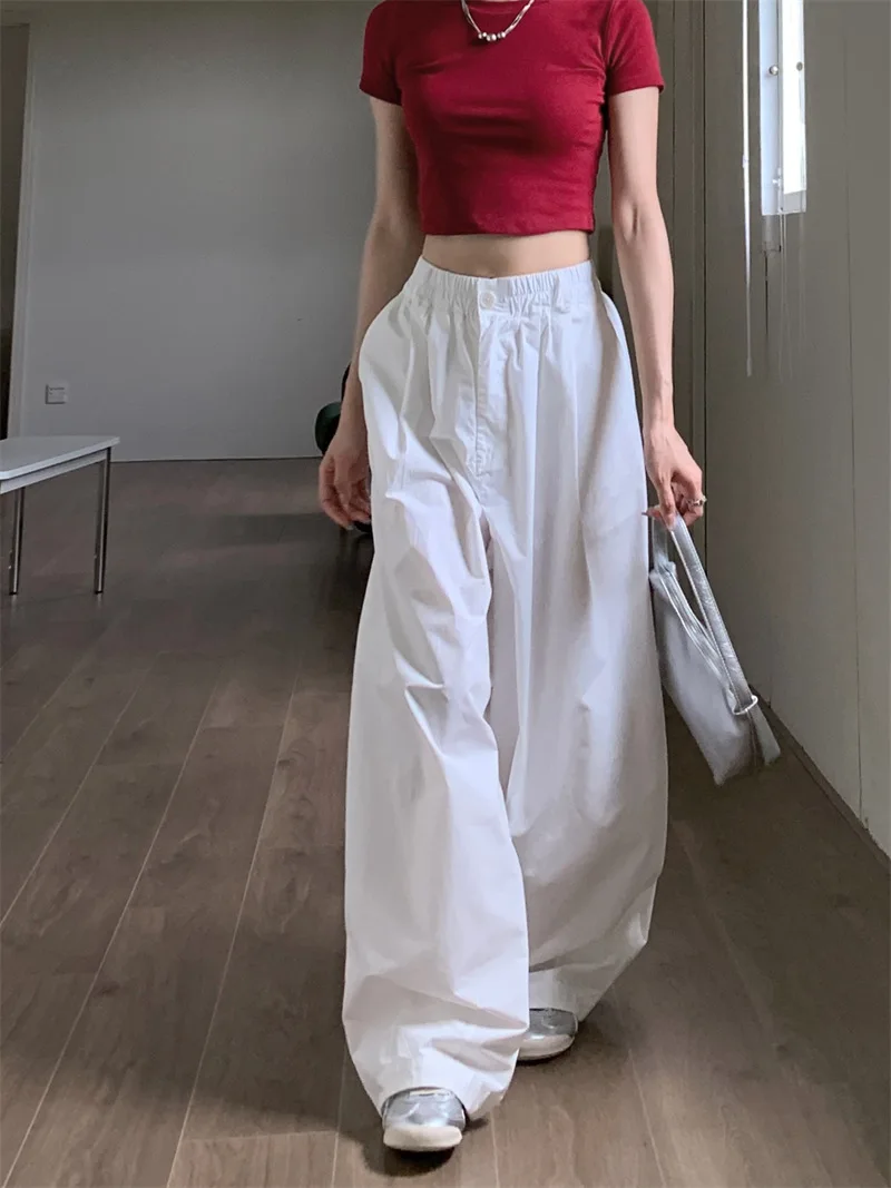 ワイドレッグパンツ ライト レディース 春 スプライシング 洗える キャンパス プリーツ ウエストバンド フランネル 刺繍 フルレングス ギフト リボン レトロ
