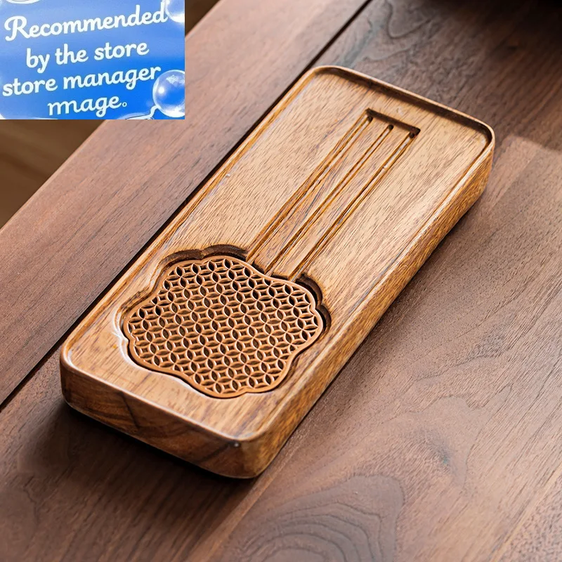 

Walnut dry brewing tea tray whole piece solid wood drainage living room office simple light luxury room tea set tea table