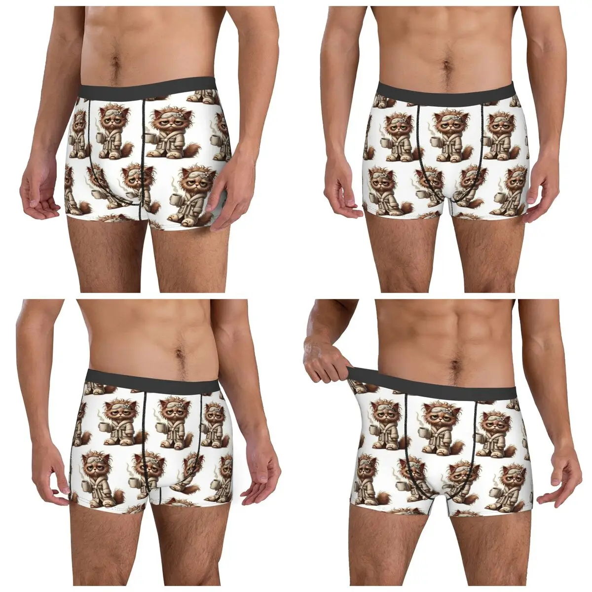 الملاكم السراويل السراويل متعب القط سراويل الرجال الملابس الداخلية الناعمة لهدايا رجل رجل صديقها