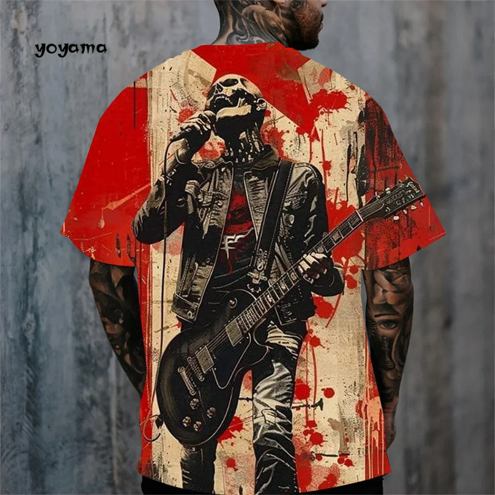 

Винтажная мужская футболка с 3D художественным принтом черепа и коротким рукавом, уличная футболка в стиле Харадзюку, футболка с круглым вырезом, летняя мужская повседневная одежда