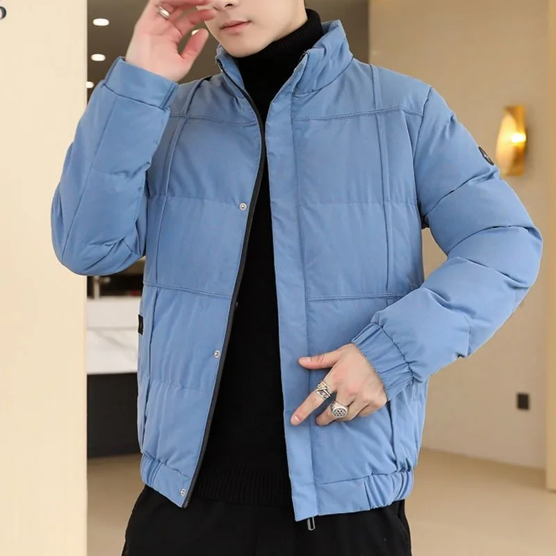 

2023 New Men Cotton Coat Winter Jacket Short Self-cultivation Fashion Parkas Thicken Warm Outwear Middle Age Leisure Overcoat