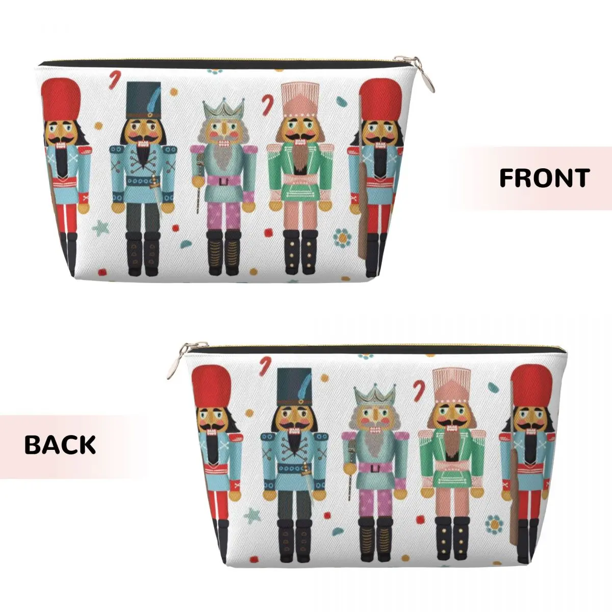 Custom Nutcracker Party Cosmetic Bag Large Capacity Christmas Nutcrackers Toy Soldier Makeup Case Beauty Storage Toiletry Bags