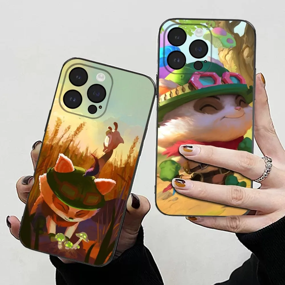 L-League of Legends Teemo Phone Case For iPhone 15,14,13,12,11 Plus,Pro,Max,XR,XS,X,7,8 Plus,SE,Mini Soft Black Cover