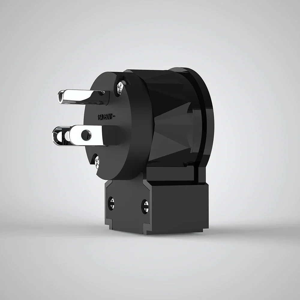 Viborg LE505R LM505R LF505R 100% Pure Copper Schuko Power Plug Rhodium Plated Right Angled Schuko 90dgree 90° Power Connector - Image 5