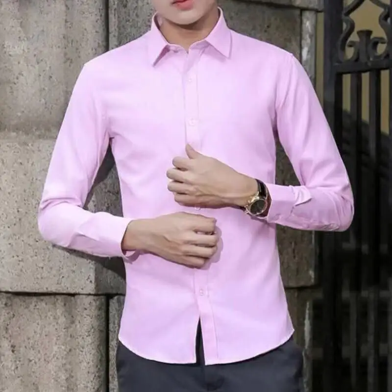 

Daisy Solid Color Male New Arrival Personality Shirt for Men 2023 Summer Long Sleeve Shirts Mens Holiday Vacation Clothing Z140
