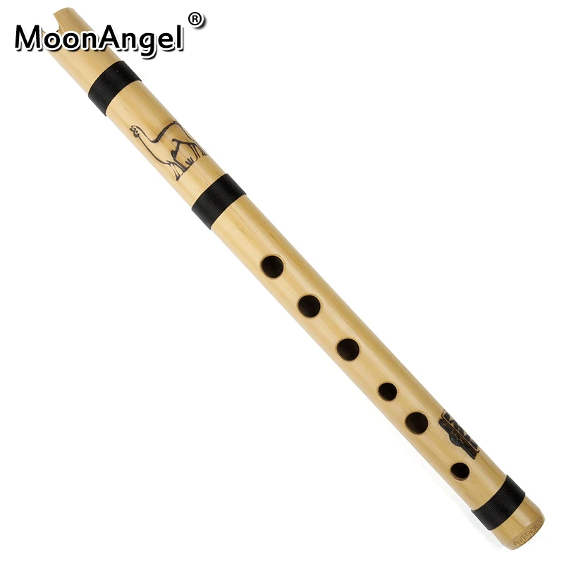 Quena Signature Flute  A/G/ D/F/ C Traditional 6-Hole Bamboo Made Ribbon Pattern Southen Amercian Quen Peru Flute