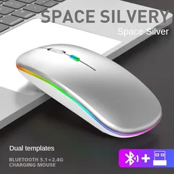 Wireless Mouse  Rechargeable Bluetooth Mice Wireless Computer Mause LED Backlit Ergonomic Gaming Mouse for Laptop PC