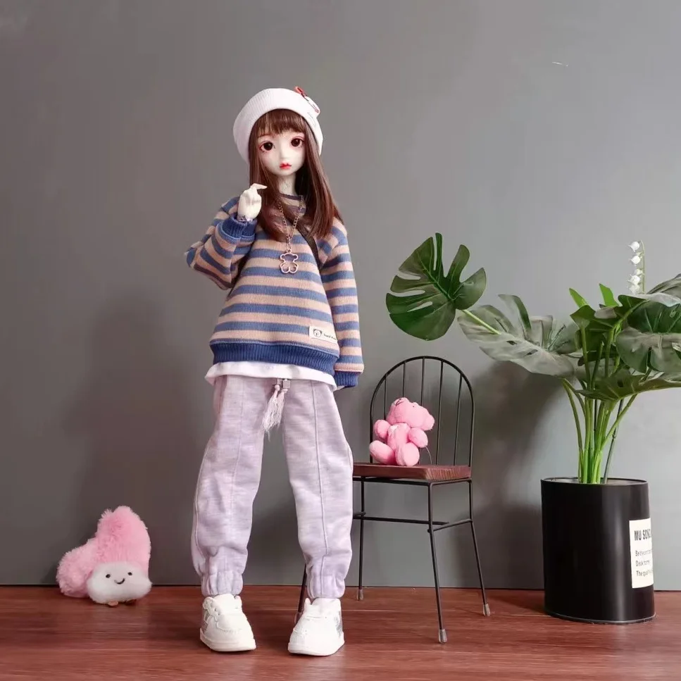 BJD Doll Accessories 1/4 BJD Clothes 40-45CM BJD Doll Suit Handmade Fashion Tops Casual Pants Dress Up Doll For Girl Gift