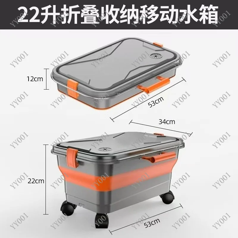

Foldable Portable Water Bucket 22L Large Capacity Thickened Tank for Car Wash Fishing Household