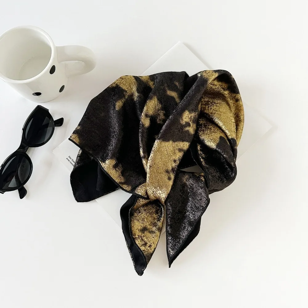 Y2K Liquid Silver Hair Scarf Hip Hop Soft Wrap Laser Color Hair Band Slender Scarf Headband Punk Bandana Girls
