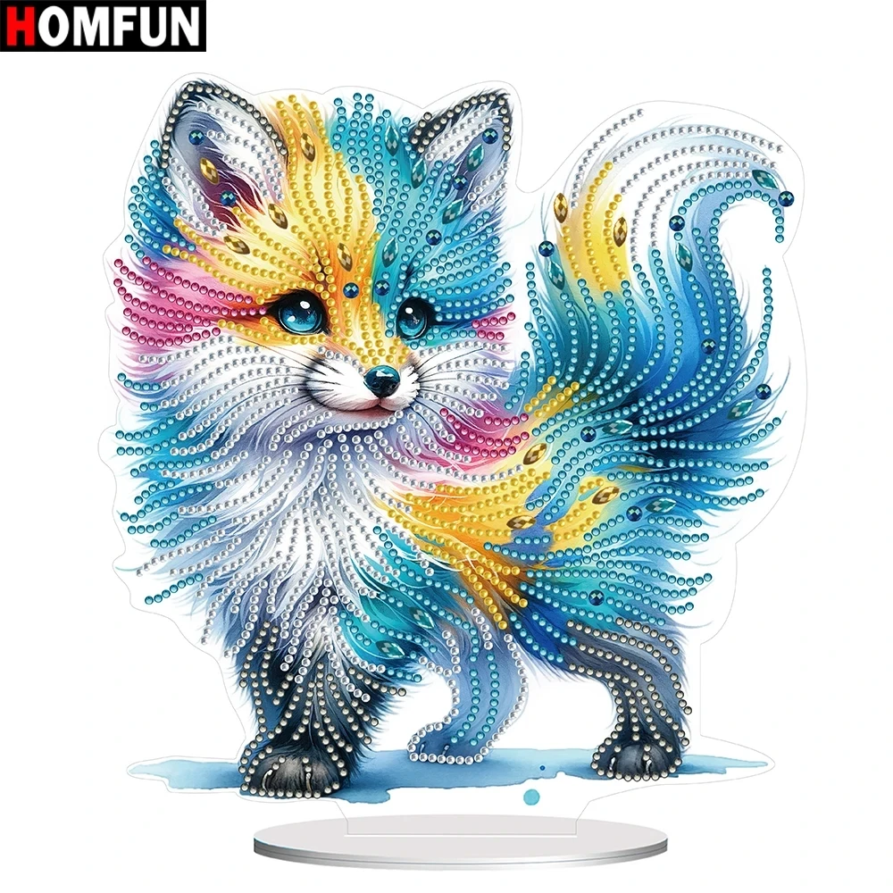 

HOMFUN 5D DIY алмазная живопись особой формы дрель украшение для стола животное лиса вышивка горный хрусталь домашний настольный декор подарок