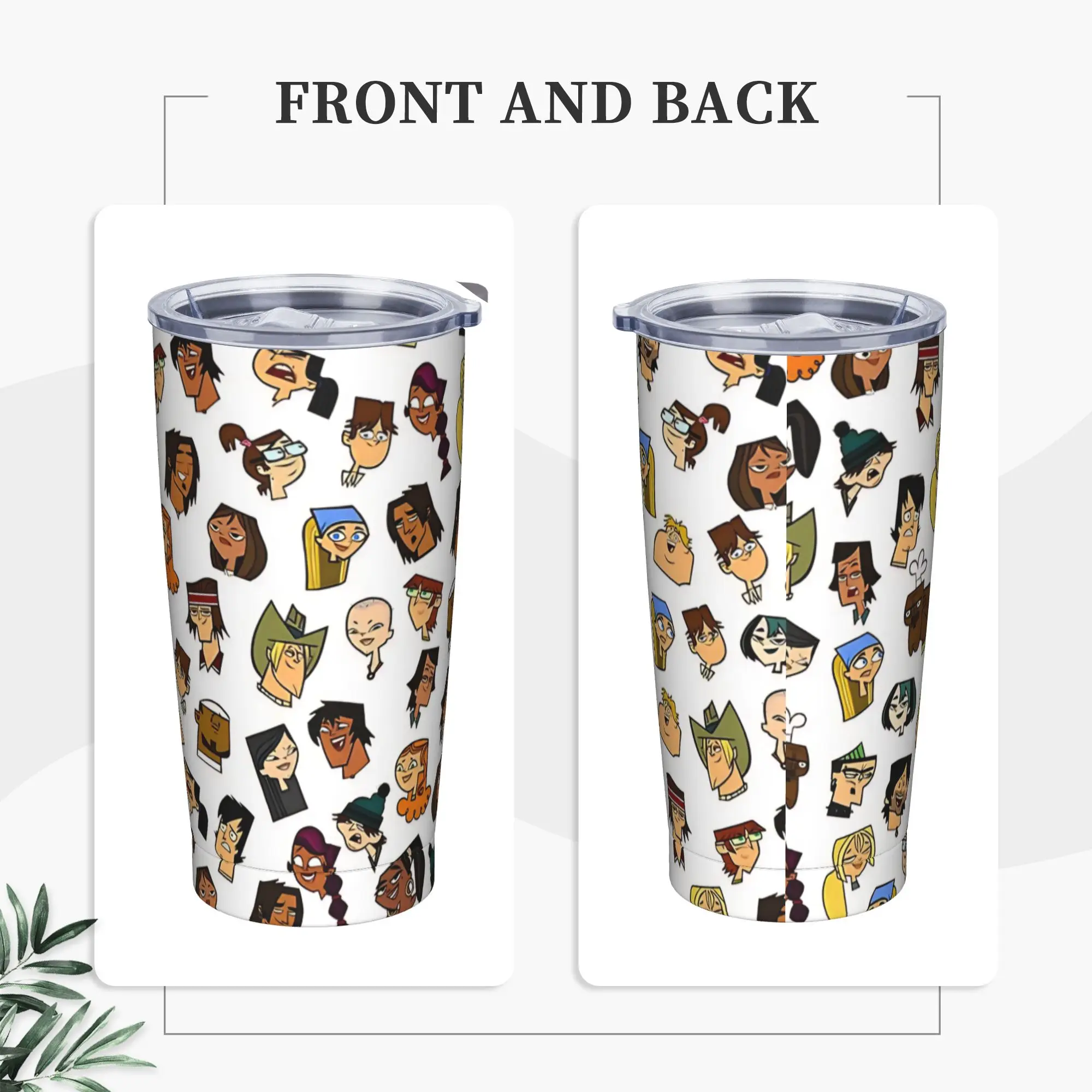 Totals Dramas  The Characters Tumbler Vacuum Insulated  Coffee Cups with Lid Straw Car Mugs Water Bottle, 20oz
