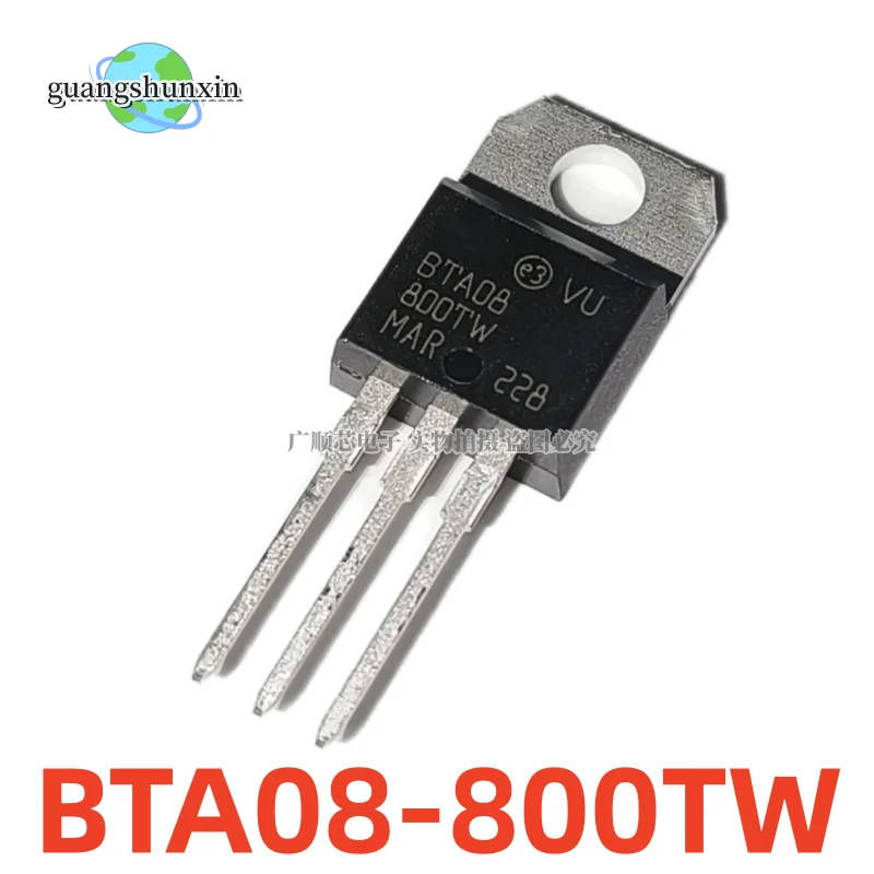 Tiristor bidirecional 8a800v, bta08-800tw, bta08-600tw to-220, 10 peças