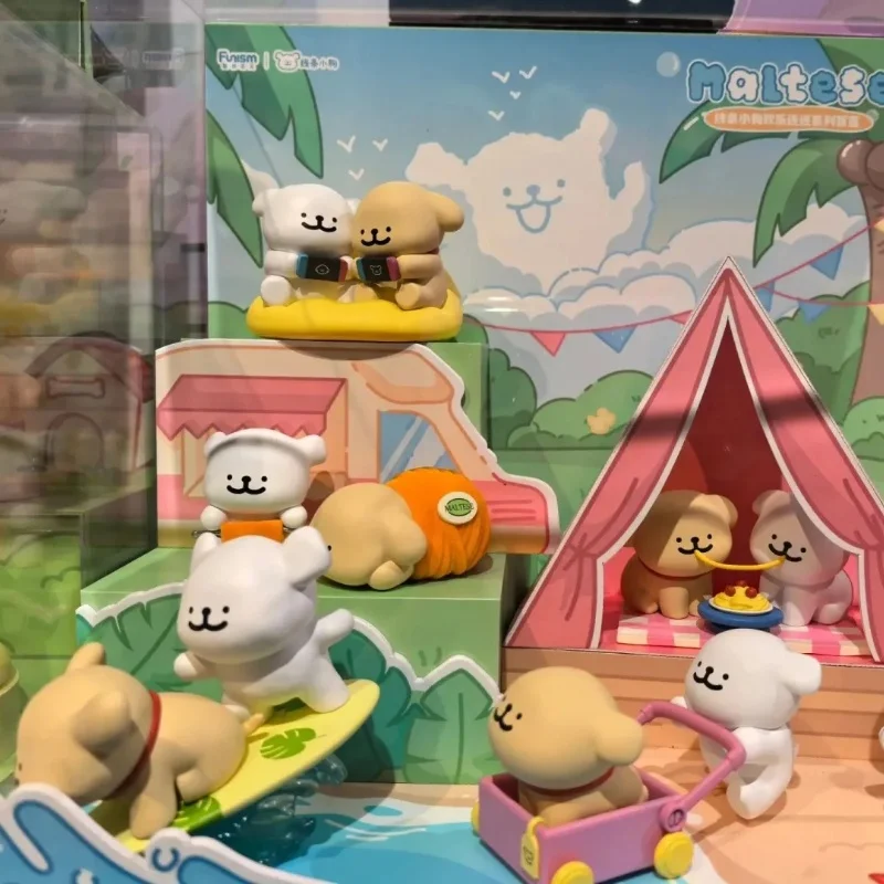 

In Stock Kawaii Maltese Joyful Series Blind Box Dog Action Figure Dolls Toy Desktop Ornament For Fans Children Birthday Gift Toy