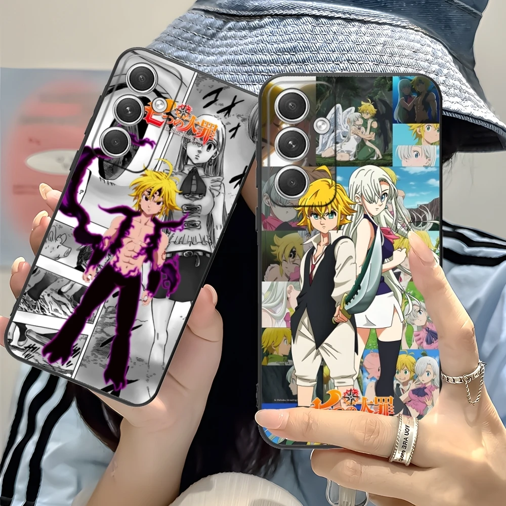 Seven Deadly Sins Meliodas Cell Phone Case for Samsung Galaxy S24 S23 S22 S21 S20 S10 S9 Plus FE Ultra Lite Black Cover Shell