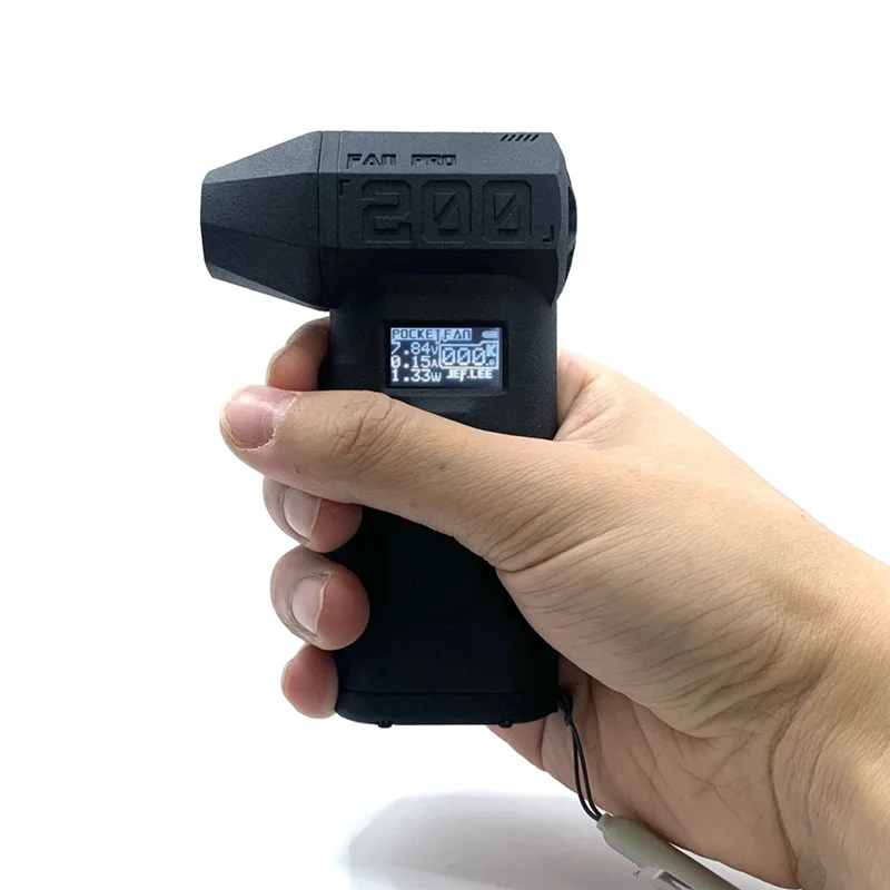 HHO-Mini Pocket Jetfan Mini Turbos Jet พัดลมรุนแรงพัดลม 130000RPM มอเตอร์ไร้แปรงจอแสดงผล OLED,200W