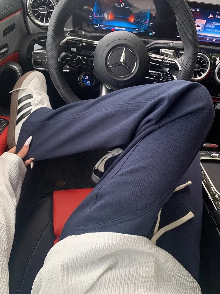 

Свободные прямые повседневные брюки, мужские тяжелые брюки Sle Cleanfit, спортивные спортивные штаны k, синий угловой нож