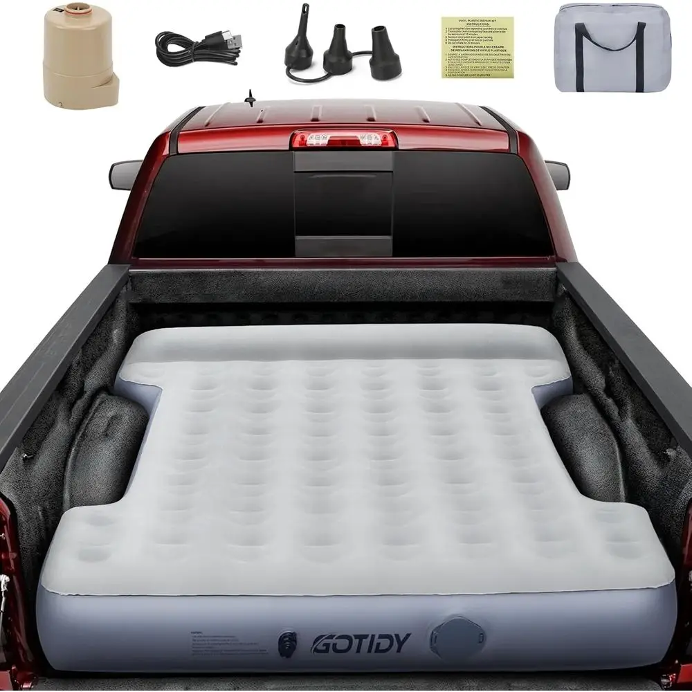

Full-Size Short Bed Air Mattress with Rechargeable Pump for 6-6.5 Ton Trucks