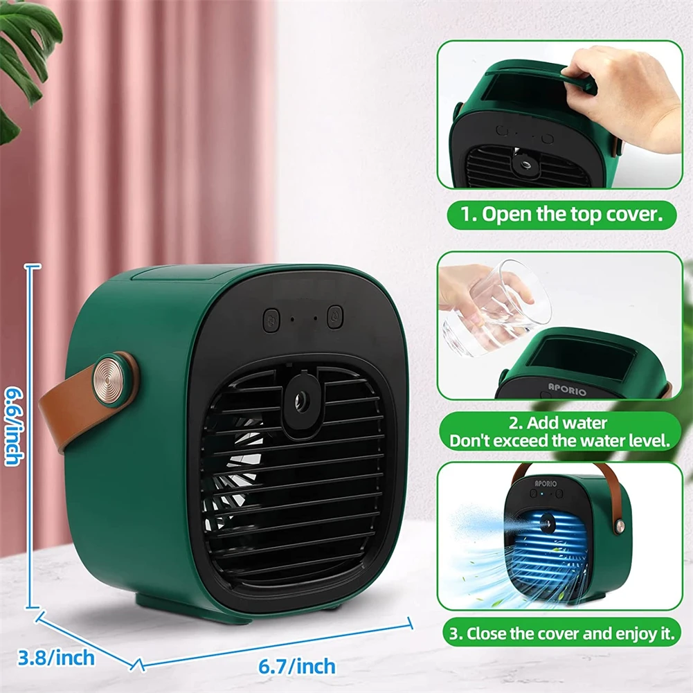 Draagbare Koelventilator 3 Snelheden Duur 5-10 Uur 4000Mah Oplaadbare Mute Lucht Koeler Ventilator Voor Thuis Slaapkamer Reizen Kantoor Wholesal