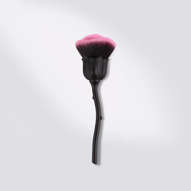 Black Rose Flower Make Up Brush Loose Powder Brushes Blush Foundation Cosmetic Brush for Women Nail Art Dust Brush for Manicure