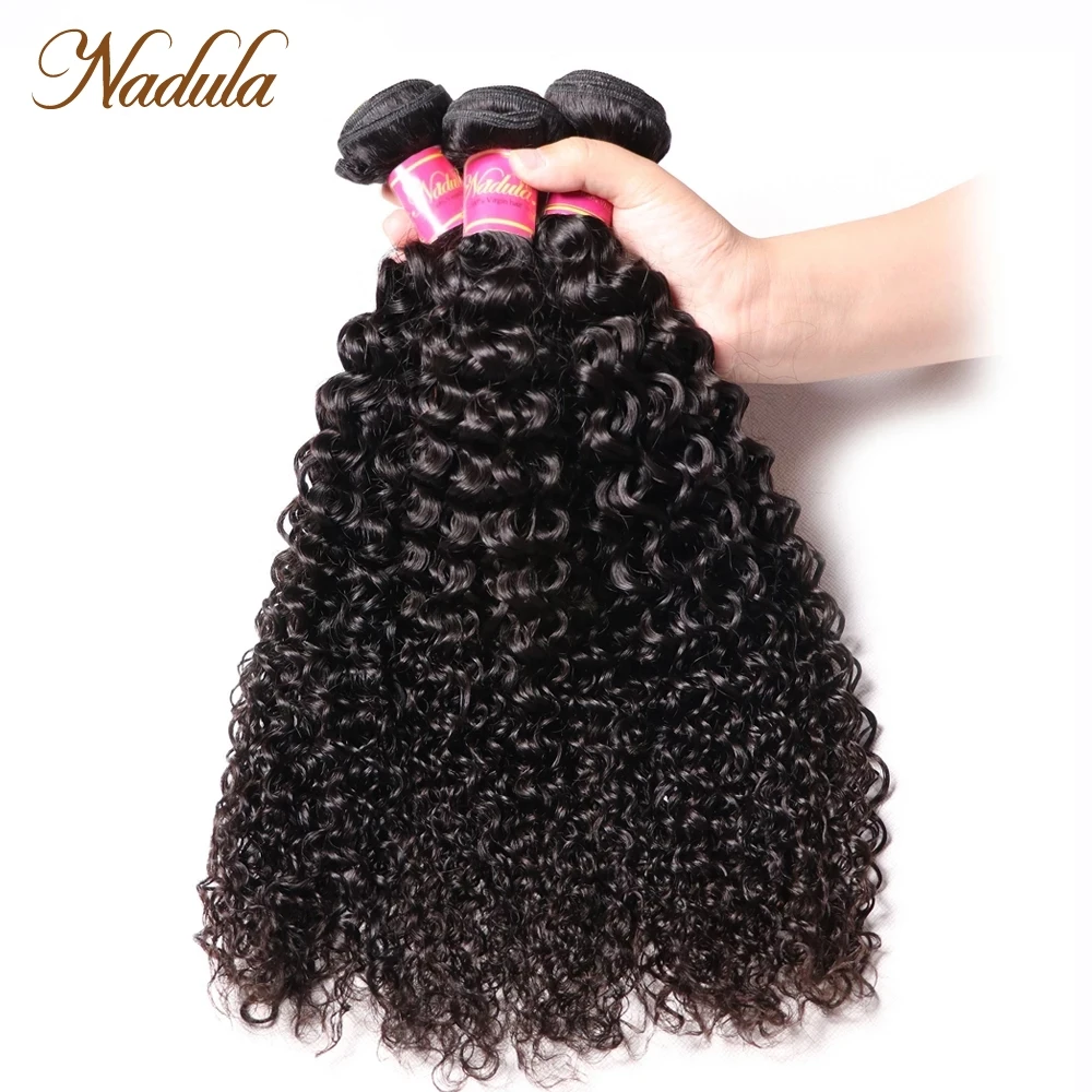 Nadula Curly Weave Menschliches Haar Bundles Malaysische Lockige Haar 3/4 Bundles Deal Malaysische Haar Extensions 8-26INCH Remy haar Spinnt