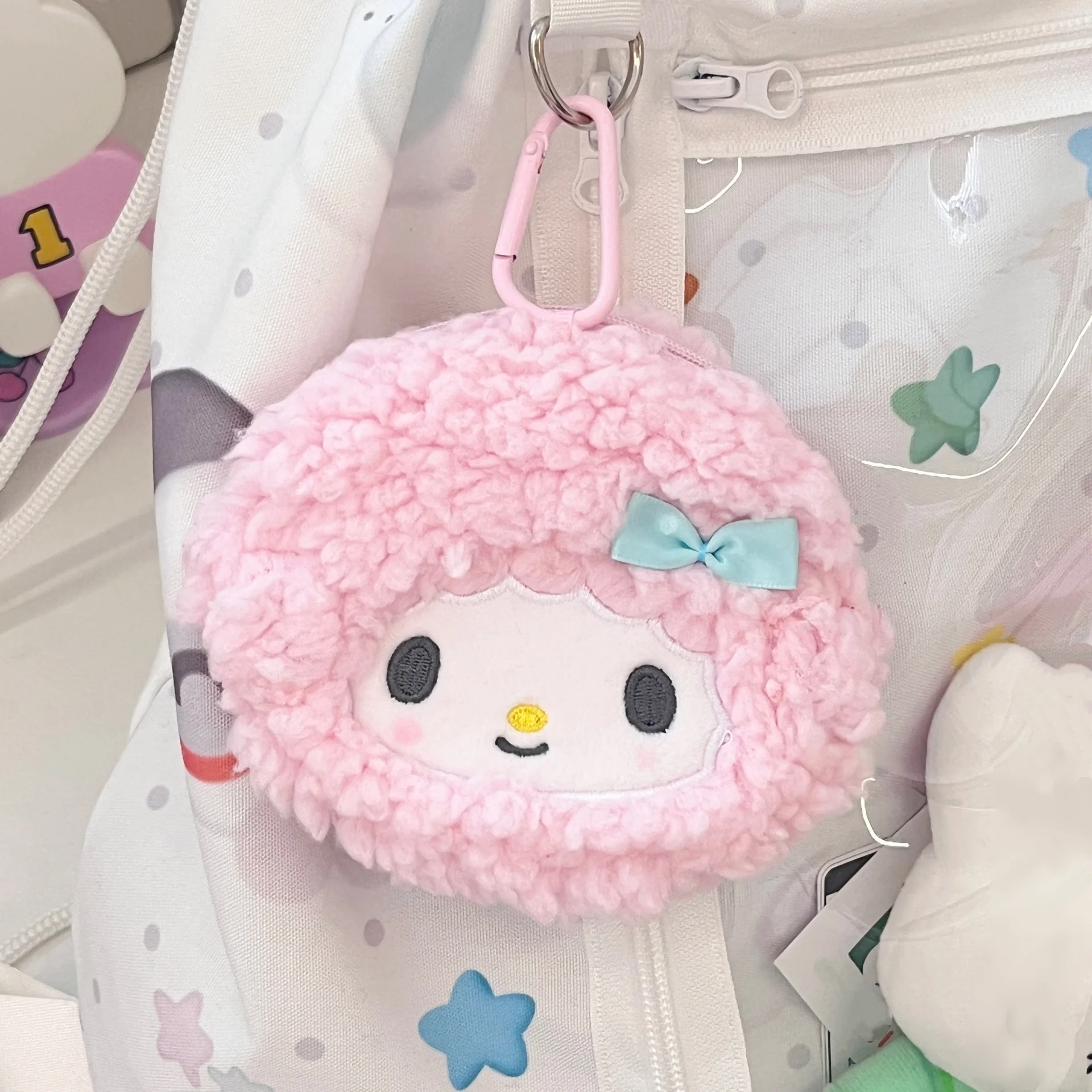 Linda cartera de Piano de dibujos animados Hello Kitty Kuromi Cinnamoroll, cartera de almacenamiento de felpa, bolsa de maquillaje, regalo para niñas