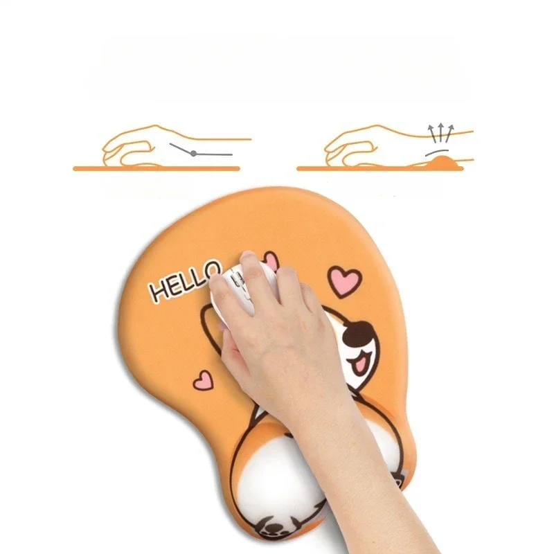 Corgi Silicone Wrist Guard Mouse Pad Cute Men and Women Comfortable Palm Wrist Rest Computer Keyboard Rest Personalized Creative