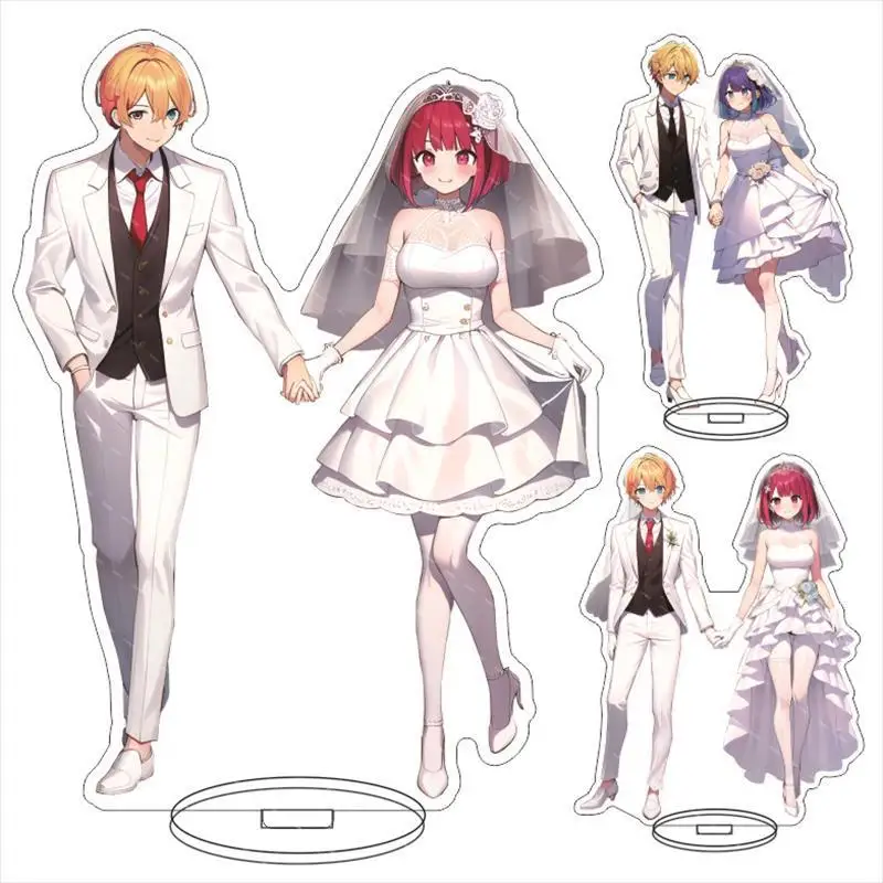 Anime Oshi No Ko Hoshino Akuamarin Rubii Wedding Dress Acrylic Accessories Collection Stand Model Plate Room Decor Couple Gift