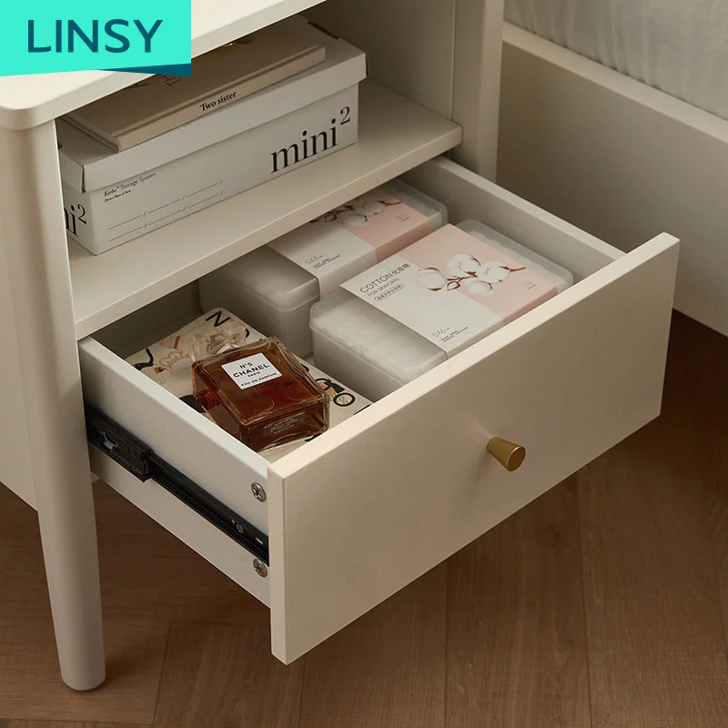 Linsy ที่วางขาไม้โต๊ะข้างเตียงเฟอร์นิเจอร์ห้องนอนกลางคืนแบบซ่อน